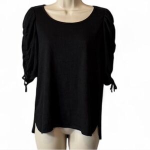 ‎Max Studio Ruched Sleeve Knit Top